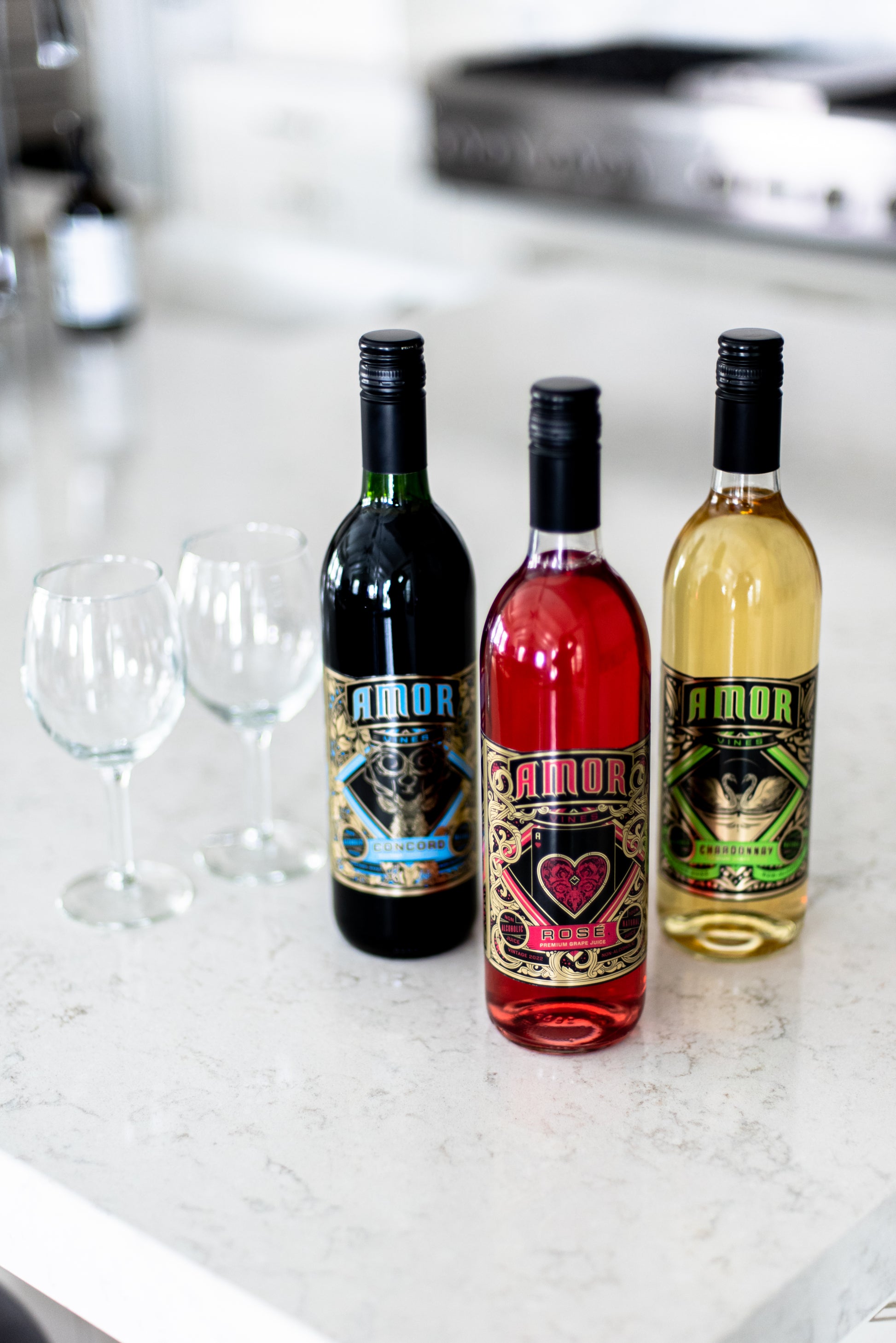 variety pack of 3 types of juice Amor Vines